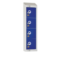 Personal Effects Locker | Storage Cabinet | 4-Door with Padlock | Sloping Top | CF751-PS