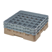 Glass Rack | Cup Rack | 36 Compartments | Max Glass Height 133mm | Cambro Camrack Beige DE794