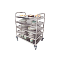 Commercial Cleaning Trolley | 5 Tier General Purpose Trolley | With Brakes | Craven DM341