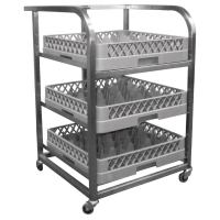 Commercial Glass Tray Trolley | Stainless Steel Racking Cart | 12 Tray Capacity | Craven DN596