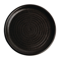 Small Rim Round Plate | Canvas Dinner Plate | 180mm Black Porcelain | Olympia FA316