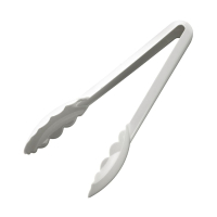 Professional Exoglass Tongs | White Heat-Resistant Tongs | 9 inch Length | Matfer FA896