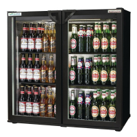 Commercial Back Bar Cooler | Double Hinged Door Beer Fridge | 3Ft Black EcoChill | Autonumis A215189