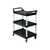 Compact Utility Trolley | Service Cart | 3-Shelf Design | Rubbermaid J818