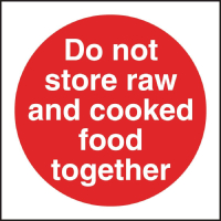 Do Not Store Raw And Cooked Food Together Sign | Food Safety Sign | Wall Mountable | Vogue L836