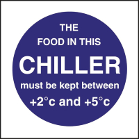 Food In This Chiller Sign | Refrigeration Display Sign | Safety Notice | Vogue L838