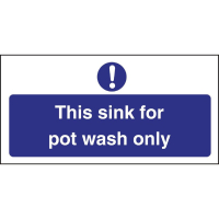 Pot Wash Only Sign | Kitchen Sink Warning Sign | Stainless Steel | Vogue L843