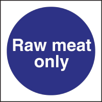 Raw Meat Only Sign | Food Preparation Sign | Hygiene Compliance Sign | Vogue L958