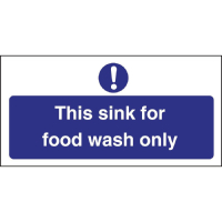 Food Wash Only Sign | Hand Washing Sink Signage | 300 x 100mm | Vogue L961