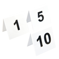 Plastic Table Numbers 1-10 | Restaurant Table Markers | Double-Sided Display | Olympia L981