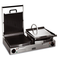 Commercial Twin Ribbed Grill | Electric Countertop Grill | Ribbed Upper & Smooth Lower Plates | Lincat LRG2