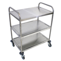 Stainless Steel Clearing Trolley | 3 Tier Service Cart | Kitchen Utility Trolley | Craven P479