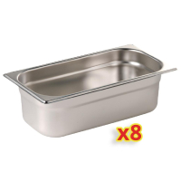 Vogue S412 1/4 Gastronorm Container Kit (8 Pack) For Polar Prep Counter Spare Part (Fits G605)