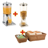 Commercial Breakfast Service Set | Cereal Dispenser | Juice Dispenser | With Storage Baskets | APS S957