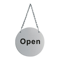 Stainless Steel Door Sign | Open and Closed Sign | Double Sided Retail Display | Olympia U065