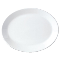 Oval Coupe Dishes | White Porcelain Plates | 342mm | Steelite Simplicity V0032