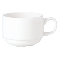 White Stacking Slimline Cups | Porcelain Coffee Cups | 170ml Capacity | Steelite Simplicity V0101