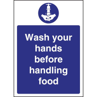 Wash Hands Before Handling Food Sign | Hygiene Safety Sign | Food Preparation Warning | Vogue W110