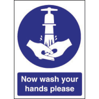 Now Wash Your Hands Sign | Hygiene Reminder Sign | Food Safety Sign | Vogue W187