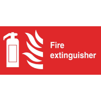 Fire Extinguisher Symbol Sign | Safety Warning Sign | Photoluminescent | Universal W226