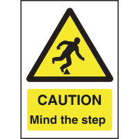Caution Mind The Step Sign | Warning Safety Sign | Wall Mountable A4 | W290