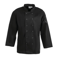 Commercial Chef Jacket | Unisex Long Sleeve Chef Coat | Black | Whites A438-M