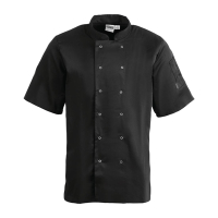 Commercial Chef Jacket | Unisex Short Sleeve Chef Coat | Black | Whites A439-M