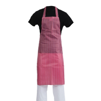 Waterproof Bib Apron | Red and White Stripe | Kitchen Protective Wear | Whites A581