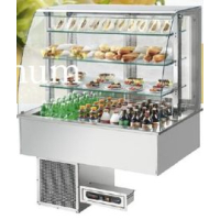 Ventilated Cold Drop in Glass Display | Commercial Refrigerated Counter Display | 4 x GN1/1 Capacity | Afinox PLATINUM-4