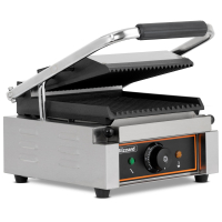 Commercial Contact Grill | Single Electric Grill | Ribbed Plates | 1800W | Blizzard BRRCG1
