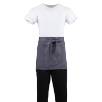 Short Bistro Apron | Chef Waist Apron | Charcoal Black | Whites B157