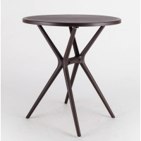 Outdoor Round Table | Rattan Garden Table | Metal & Wicker 65cm | Borrello B1953