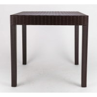 Outdoor Square Table | Metal and Wicker Rattan Table | 79cm Brown Dining Table | Borrello B1955