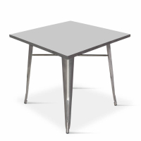 Metal Dining Table | Tolix Style Table | 80x80cm Gunmetal Finish | Borrello B1997