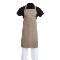 Polycotton Bib Apron | Tan Kitchen Apron | Restaurant Uniform | Whites B429
