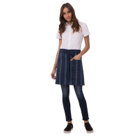 Half Bistro Apron | Navy Satin Stripe Apron | Presidio Collection | Chef Works B452