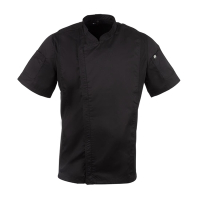 Commercial Chef Jacket | Mens Zipper Chef Coat | Black | Chef Works B472-M