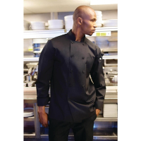 Commercial Chef Jacket | Unisex Cool Vent Chef Coat | Black | Chef Works B648-M