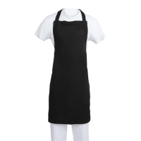 Bib Apron | Polycotton Chef Apron | Full Length Black XL | Whites B887