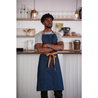 Bistro Apron | Denim Blue Apron | Tan Ties | Southside B980