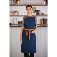 X-Cross Back Apron | Denim Blue Apron | Tan Ties | Southside B984