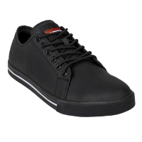 Commercial Microfibre Safety Trainers | Slipbuster Safety Shoes | Matte Black | Size 39 | Slipbuster BA060-39