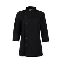 Commercial Ladies Fitted Chef Jacket | Black Chef Coat | Medium Size | Whites BA110-M