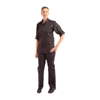 Commercial Chef Jacket | Unisex Lightweight Chef Coat | Black | Chef Works BB083-M