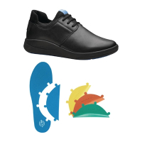 Commercial Work Shoe | Slip Resistant Modular Insole | Black | WearerTech Relieve BB740-37