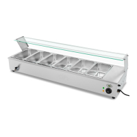 Commercial Bain Marie Food Warmer | 6 x GN1/3 Hot Holding Unit | Glass Display Cover | Modena