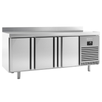 Commercial Triple Door Freezer Counter & Undercounter Chiller with Upstand, Stainless Steel | Slimline