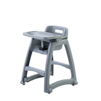 Commercial Stacking Baby High Chair | Plastic High Chair | Grey Stackable Dining Seat | BMS42