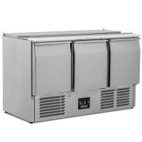 Commercial 3 Door Gastronorm Saladette | Compact Refrigerated Prep Counter | With Cutting Board | 368L Capacity | Blizzard BSP3