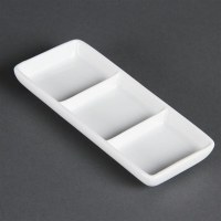 Porcelain 3 Section Dishes | Divided Plates | White Restaurant Tableware | Olympia C336